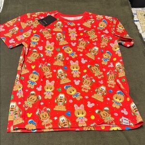 Loungefly Red Character gingerbread Print Short Sleeve Tee